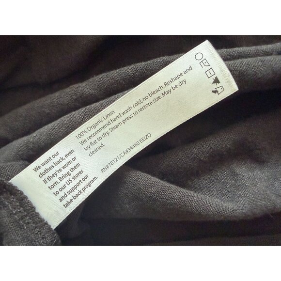 EILEEN FISHER Black 100% Organic Linen Scoopneck Tank Top Size XXL - Picture 3 of 5